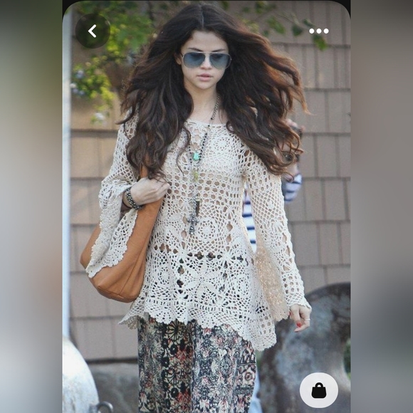 Crochet Raglan Top Boho Boutique Casual Meets Chic Size M - EUC! Boho A… - Picture 2 of 15